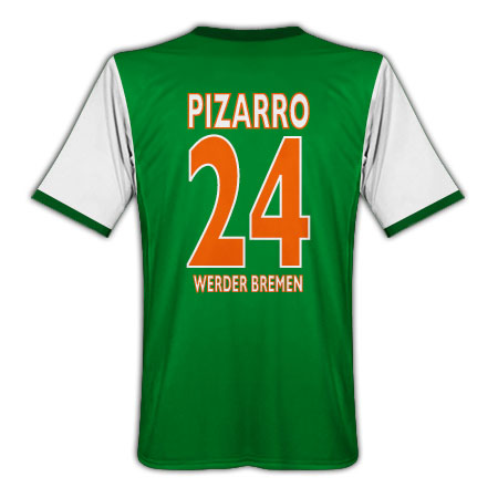 German teams Nike 09-10 Werder Bremen home (Pizarro 24)