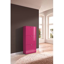 Fame Shoe Cabinet in Pink High Gloss
