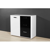 Gyras Double Sideboard in White and Black High
