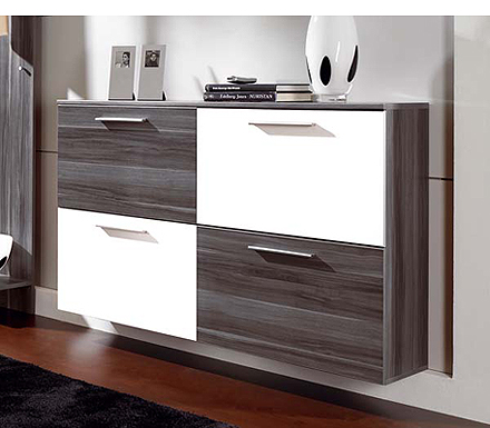 Germania Isy Shoe Cabinet in Charcoal and White