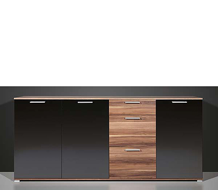 Limit Sideboard in Black and Walnut