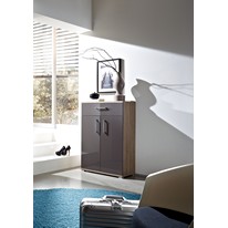 Prime Shoe Cabinet in Dark Oak and Brown