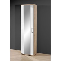 Germania Prime Single Mirrored Wardrobe in Oak and White
