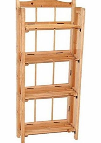 Get Goods 2, 3 & 4 Tier Folding Pine Wooden Display Book Shelve Wood Shelving Shelf Storage Bookshelves Un
