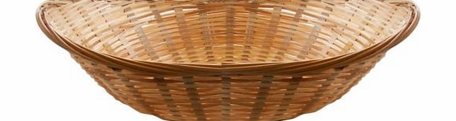 Get Goods Set Of 2 Vintage Oval Natural Bamboo Wicker Bread Basket Storage Hamper Display Trays