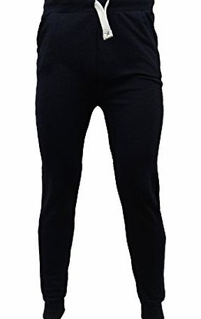 Get The Trend Mens Designer Drop Crotch Skinny Slim Fit Stretch Joggers Bottoms Pants Trousers (SMALL, NAVY)