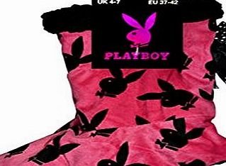 Get Top Marketing Playboy Ladies Velour Fleece Slippers 1Pk Pink Womens Warm Winter Bootie
