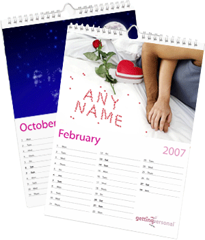 Getting Personal Personalised Romance Calendar