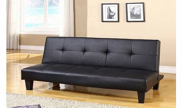 GF Imports Joop Futon Sofa Bed in Black PU Leather
