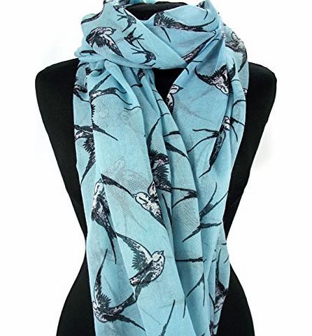 GFM Brand Animal/ Brids Print Scarf : Swallow Birds (SW-HLNL-16).