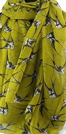 GFM Brand Animal/ Brids Print Scarf : Swallow Birds (SW-JTN-16)