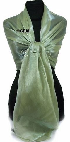 GFM Sheer Shimmer Iridescent (PHR-00)(E3) Scarf Wrap Stole Ideal for Evening Wear , Wedding , Parties , Bridesmaid , Bridal Wear or Bride or Prom proms