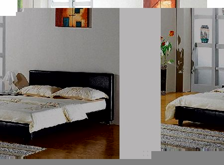 GFW - The Furniture Warehouse GFW Maine Faux Leather Bedstead - 4ft Small Double - Black