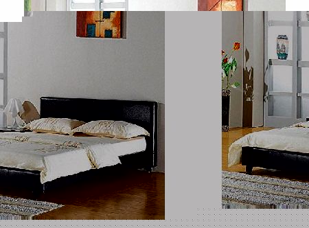 GFW - The Furniture Warehouse GFW Maine Faux Leather Bedstead - 4ft Small Double - Black