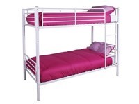 Florida White 3 Single White Metal Bunk Bed