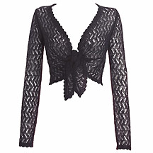 Gharani Strok Black crochet mohair mix shrug