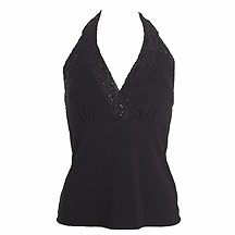 Gharani Strok Black jersey sequin top