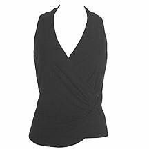 Gharani Strok Black wrap jersey top