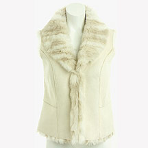 Gharani Strok Cream faux sheepskin gilet