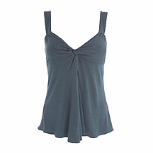 Dark turquoise knot front jersey top