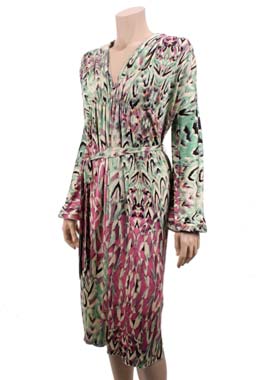 Gharani Strok Feather Print Silk Dress by Gharani Strok