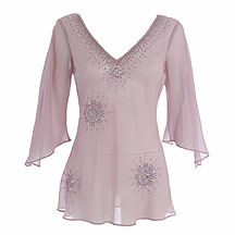 Gharani Strok Lilac beaded tunic