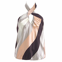 Gharani Strok Multicoloured striped halterneck top