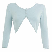 Gharani Strok Pale blue diamante button shrug