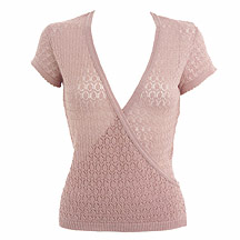Gharani Strok Peach crochet wrap over top