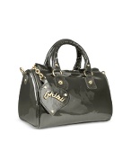 Ghibli Gray Patent Leather Evening Mini Handbag