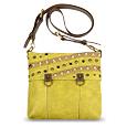 Ghibli Jeweled Pistachio Suede and Leather Shoulder Square Bag