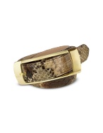 Ghibli Light Brown Python Leather Belt