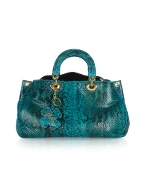 Turquoise Python Satchel Bag