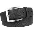 Black Croco-embossed Leather Belt