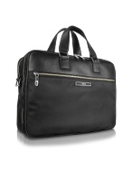 Black Nylon and Leather Laptop Briefcase