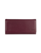 Gianfranco Ferre Burgundy Logoed Flap Organizer Leather Wallet