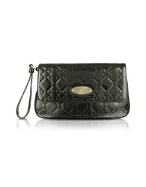 Lauro - Black Logo Patent Leather Clutch