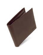 Logoed Stitched Genuine Leather Billfold Wallet