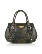Macis - Brown Pleated Leather Satchel Bag