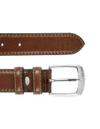 Men` Brown Extra-Long Genuine Leather Belt