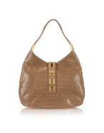 Gianfranco Ferre Tulipano - Croco Stamped Hobo Bag