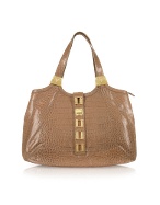 Gianfranco Ferre Tulipano - Croco Stamped Large Tote Bag