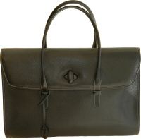 Gianfranco Lotti large black leather handbag