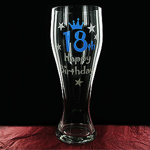 Giant Happy 18th Birthday Glass