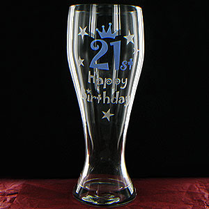 giant Happy 21st Birthday Glass