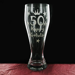 giant Happy 50th Birthday Glass