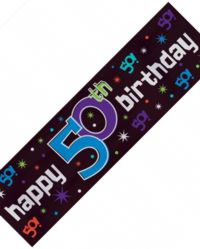 Giant Metallic Sign Banner - 50th Party Continues