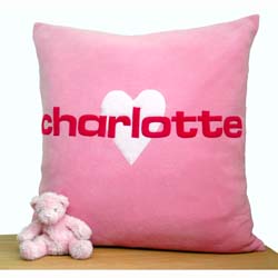 Personalised Appliqued Cushion Fuchsia
