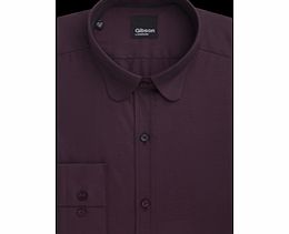 Gibson Aubergine Shirt With Penny Round Collar