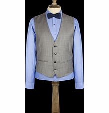 Gibson Black Semi Plain Four Button Waistcoat